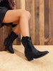 Dream Pairs Women's Cowboy Ankle Boots Western Booties Low Heel Pointed Toe Cowgirl Boots