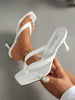 Women's Black Elegant High Heel Sandals, Fashionable Square Toe Kitten Heel Dress Sandals Suitable For Any Formal Occasion For European, American And Middle Eastern Women, Comfortable Slip-On Kitten Heel Design